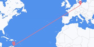 Flyreiser fra Curaçao til Tyskland