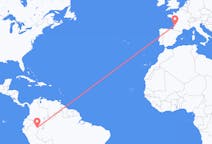 Flyreiser fra Iquitos, Peru til Bordeaux, Frankrike
