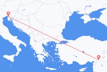 出发地 土耳其出发地 加濟安泰普目的地 意大利的里雅斯特的航班