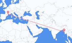 Flights from Kyaukpyu, Myanmar (Burma) to Béziers, France