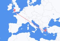 Flights from Mykonos, Greece to Exeter, the United Kingdom