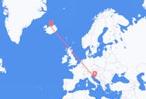 크로아티아 자다르에서 출발해 아이슬란드 아쿠레이리로(으)로 가는 항공편