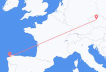 Vluchten van La Coruña, Spanje naar Praag, Tsjechië