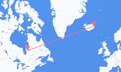 航班从加拿大拉格兰德河市到埃伊尔斯塔济市，冰岛塞尔