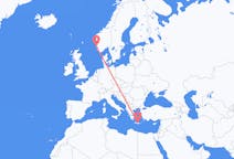 Flyrejser fra Iraklio, Grækenland til Haugesund, Norge