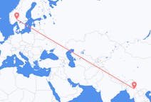 Flyg från Lashio, Myanmar (Burma) till Oslo, Norge