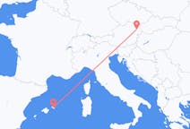 Loty z Wiedeń, Austria do Mahona, Hiszpania