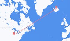 Flyg från Champaign, USA till Akureyri, Island