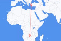 Flyg från Kasane, Botswana till Rhodes, England, Grekland