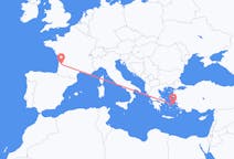 Flyg från Ikaria till Bordeaux
