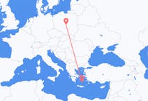 Flights from Łódź, Poland to Santorini, Greece