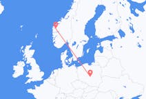 Flights from Sandane, Norway to Łódź, Poland