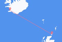 来自苏格兰的出发地 柯克沃尔目的地 冰岛雷克雅未克的航班