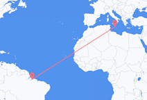 Flyreiser fra Belém, Brasil til Valletta, Malta