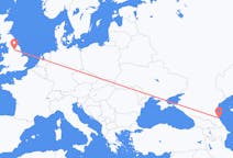 Vluchten van Machatsjkala, Rusland naar Leeds, Engeland