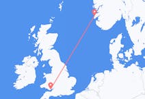 Vluchten van Haugesund, Noorwegen naar Cardiff, Wales