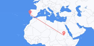 出发地 苏丹目的地 葡萄牙的航班