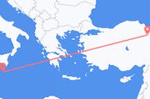 Vluchten van Malta, Malta naar Tokat, Turkije