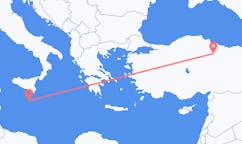 出发地 马耳他瓦莱塔目的地 土耳其托卡特的航班