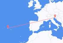 Flights from São Jorge Island, Portugal to Trieste, Italy