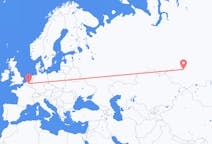 Fly fra Kemerovo til Brussel