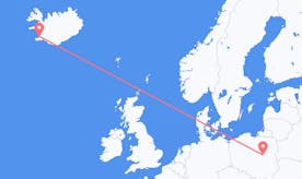 Fly fra Polen til Island