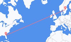 Flyreiser fra Jacksonville, USA til Oerebro, Sverige