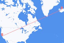 Vluchten van San Francisco, Verenigde Staten naar Akureyri, IJsland