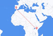 Flyreiser fra Kilimanjaro-fjellet, Tanzania til Sevilla, Spania