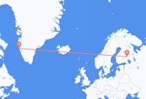 Flyrejser fra Maniitsoq, Grønland til Joensuu, Finland