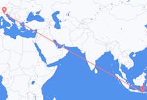 Flyg från Praya, Lombok, Indonesien till Verona, Italien