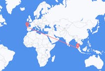 Flyg från Siborong-Borong, Indonesien till Santiago de Compostela, Spanien