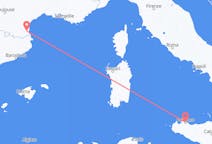 Flyg från Perpignan, Frankrike till Palermo, Italien