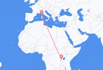 Flyreiser fra Kigali, Rwanda til Ajaccio, Frankrike