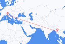Flyg från Naypyidaw, Myanmar (Burma) till Pisa, Italien