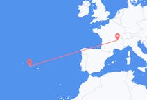 Flyg från Lyon, Frankrike till Horta, Azorerna, Portugal