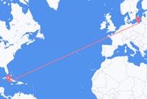Flyreiser fra Cayman Brac, Caymanøyene til Gdańsk, Polen
