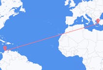 Flyreiser fra Barranquilla, Colombia til Ikaria, Hellas
