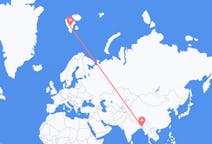 Flüge von Agartala, Indien nach Spitzbergen, Spitzbergen und Jan Mayen