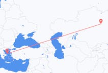 出发地 哈萨克斯坦卡拉干達目的地 希腊斯基罗斯岛的航班