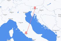 Vluchten van Rome naar Ljubljana