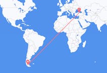 Loty z Punta Arenas, Chile do Samsuna, Turcja