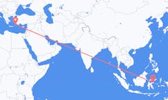 Flyreiser fra Luwuk, Indonesia til Rhodes, Hellas