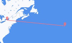 Flyreiser fra Rochester, USA til Corvo Island, Portugal