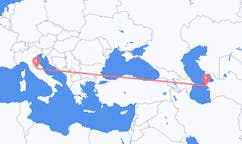 Loty z Turkmenbaszy, Turkmenistan do Perugii, Włochy