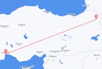 Vluchten van Antalya, Turkije naar Kars, Turkije