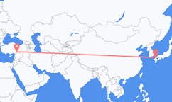 Flyreiser fra Kitakyushu, Japan til Gaziantep, Tyrkia