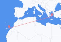 スペインのから フエルテベントゥラ島、ギリシャのへ ミコノス島フライト