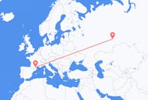 Flights from Yekaterinburg, Russia to Carcassonne, France