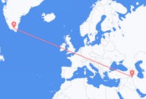 Flyrejser fra Urmia, Iran til Narsarsuaq, Grønland